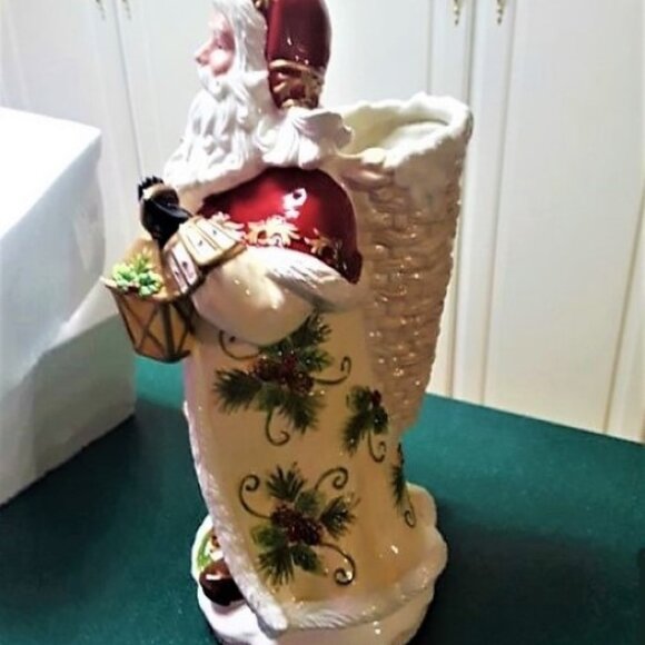 Vintage Cracker Barrel "Season of Peace" Decorative Santa Vase NWT HARD TO FIND - Picture 5 of 16